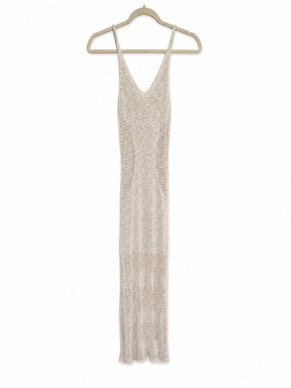Abercrombie and Fitch Beige Crochet Maxi coverup dress